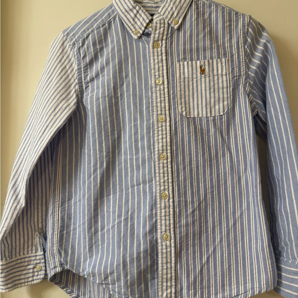 Polo Ralph Lauren Blue and White Striped Shirt